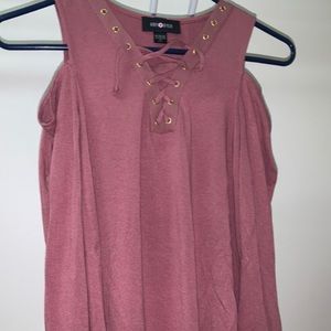 Pink off the shoulder shirt